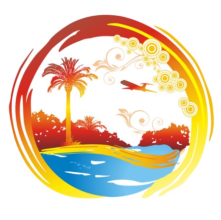 Background with a palm. のイラスト素材