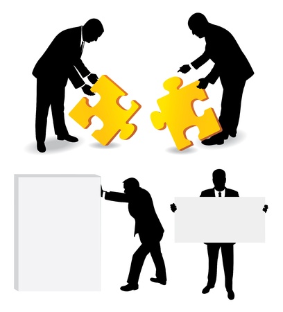 Silhouettes of businessman with a business concept.のイラスト素材