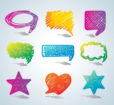 Bubbles for speech. Doodle background. のイラスト素材