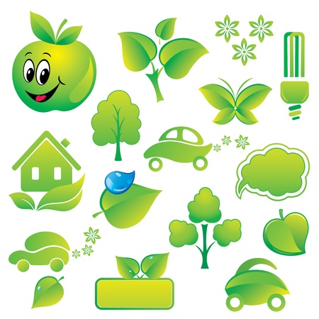 Set of environmental icons and green design-elements. のイラスト素材