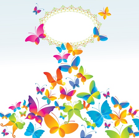 Colorful background with butterfly. のイラスト素材