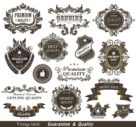Vintage Styled Premium Quality and Satisfaction Guarantee Label Vintage Styled Premium Quality and Satisfaction Guarantee Label
