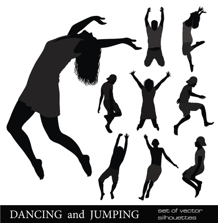 DANCING and JUMPING  SETのイラスト素材