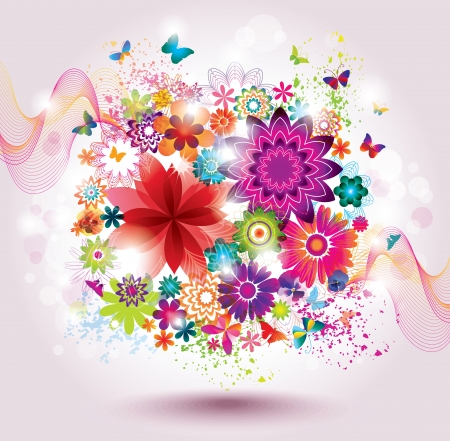 Beautiful Flower Background  Greeting Card  のイラスト素材