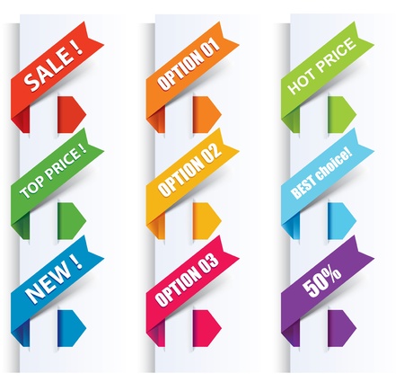 Colorful arrows and labels.のイラスト素材