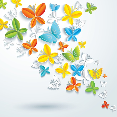 Abstract background with butterflies  のイラスト素材