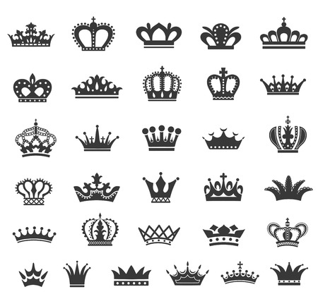 Set of vector crown icons  のイラスト素材