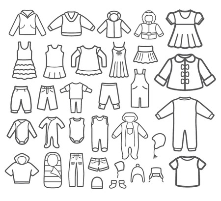 Set of Children clothing のイラスト素材