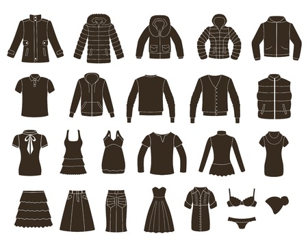 Set of women s and men s clothing  のイラスト素材