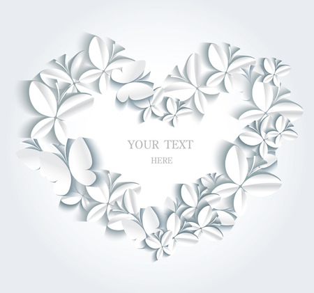 Abstract romantic background with butterflies  のイラスト素材