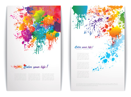 Colorful splash banners. Positive backgrounds for business, fashion, party and more.のイラスト素材