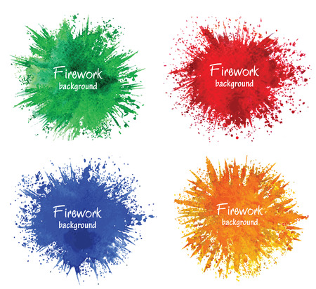 Watercolor firework splatter. Vector design elements.のイラスト素材