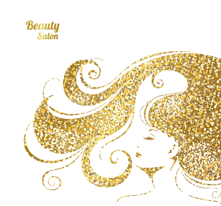 Vector Illustration for Woman Beauty Salon. Fashion Background with Young Woman for Make Up , Cosmetic and Hairstyling.のイラスト素材