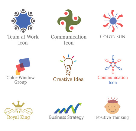 Set of Abstract  Icons, Design Elements Symbols for Business, Communication, Product.のイラスト素材