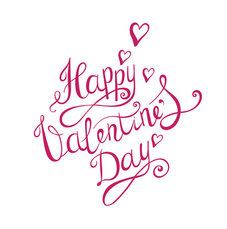 Valentines day background. Hand Drawing Vector Lettering design. Romantic greeting card.のイラスト素材