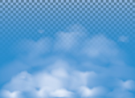 Fog , smoke and cloud isolated transparent special effect. Vector cloudiness, mist and smog background.のイラスト素材