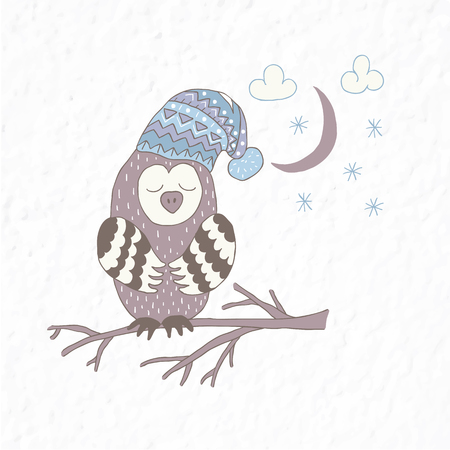 Funny owl icon.のイラスト素材