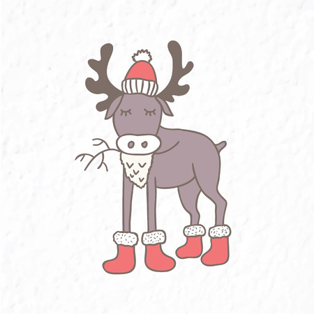 Funny elk. Nursery art. Minimalist scandinavian style.のイラスト素材