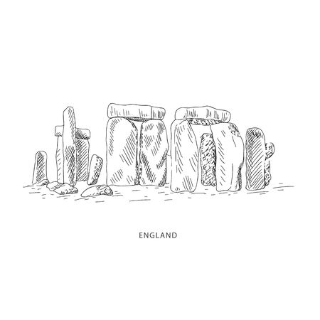 Around the World. Travel illustration with attraction of Englandのイラスト素材