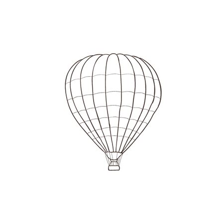 Hot air ballon. Transport. Line art.のイラスト素材