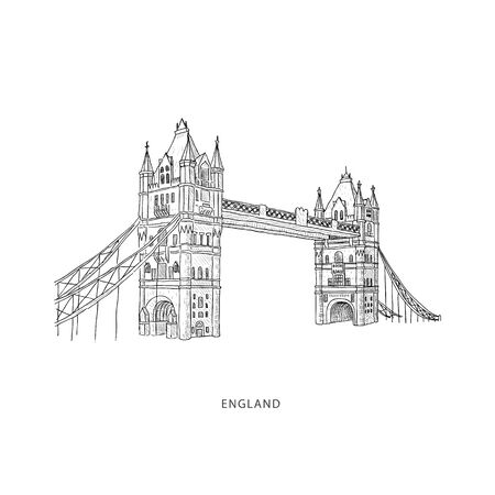 Around the World. Travel illustration with attraction of Englandのイラスト素材