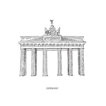 Around the World. Travel illustration with attraction of Germanyのイラスト素材