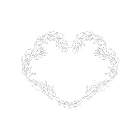 Floral botanical frame and monogram. Vintage border.のイラスト素材