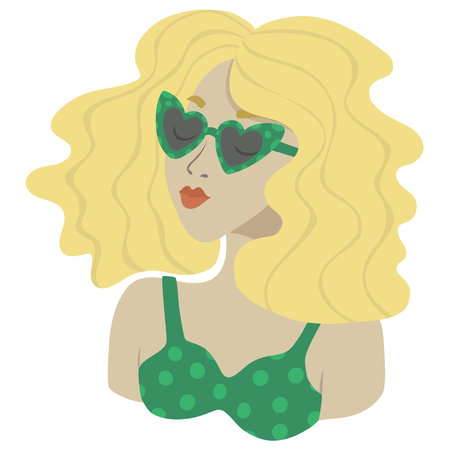 Vector Illustration of Retro Styled Woman.のイラスト素材