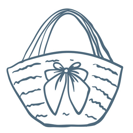 Line Art Illustration of Tote Bag. Vector Graphic.のイラスト素材