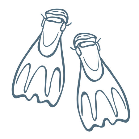 Line Art Illustration of Flippers. Vector Graphic.のイラスト素材