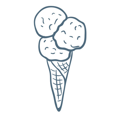 Line Art Illustration of Ice Cream. Vector Graphic.のイラスト素材
