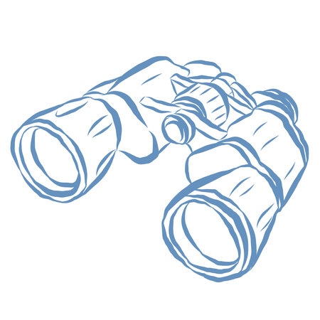 Line Art Illustration of Binoculars. Vector Graphic.のイラスト素材