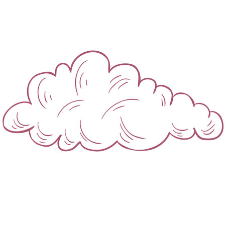 Hand-Drawn Cloud Doodle on the White Background.のイラスト素材