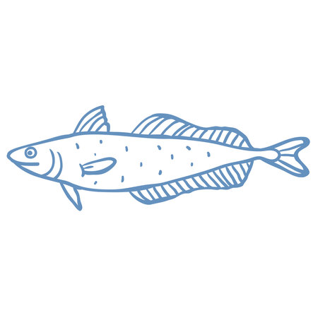 Line Art Illustration of Fish. Vector Graphic.のイラスト素材