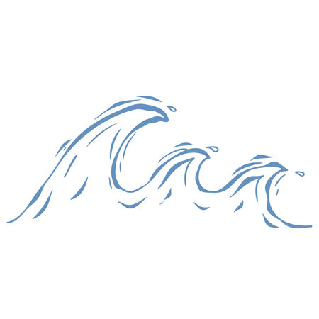Line Art Illustration of Wave. Vector Graphic.のイラスト素材