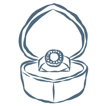 Line Art Illustration of Wedding Ring. Vector Graphic.のイラスト素材