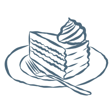 Line Art Illustration of Wedding Cake. Vector Graphic.のイラスト素材