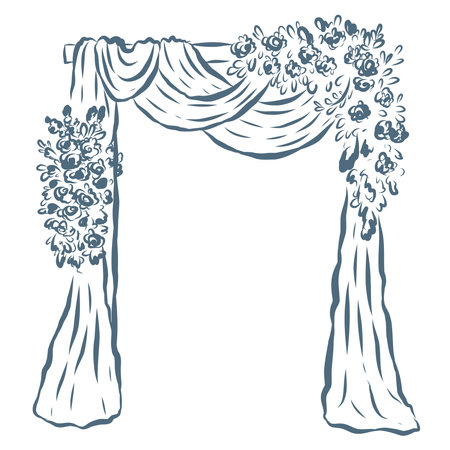 Line Art Illustration of Wedding Arc. Vector Graphic.のイラスト素材