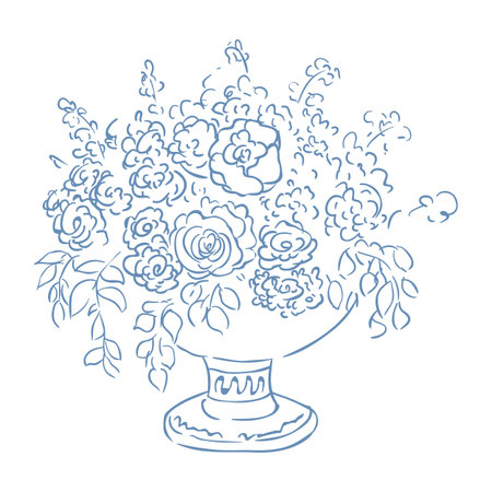 Vector Illustration of Floral Bouquet on White Background.のイラスト素材