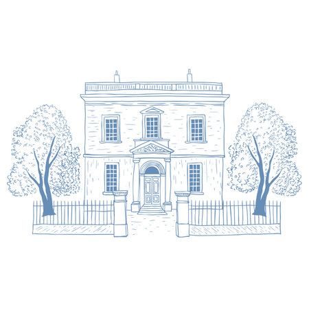 Vector Illustration of Villa on the White Background.のイラスト素材