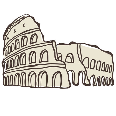 Illustration of Collosseum. Vector Graphic on the white Background.のイラスト素材
