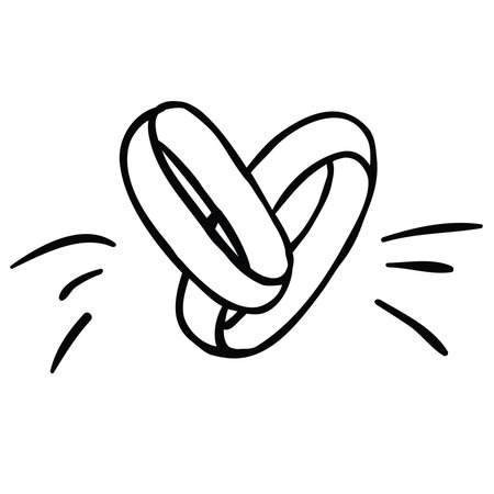 Illustration of Wedding Ring. Vector Graphic on the white Backgroundのイラスト素材