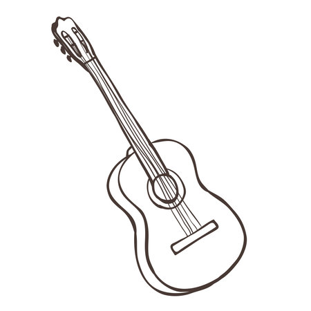 Illustration of Guitar. Vector Graphic on the white Backgroundのイラスト素材