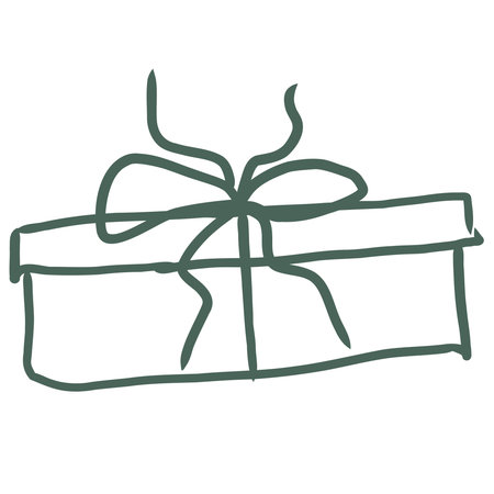 Gift Box. Line Art Illustration.のイラスト素材