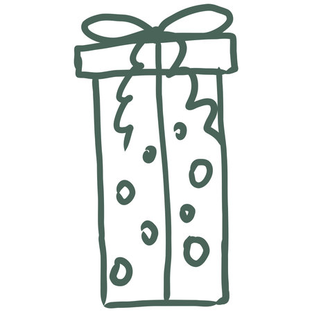 Gift Box. Line Art Illustration.のイラスト素材