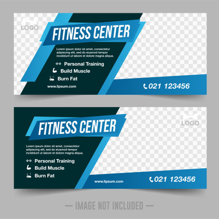 Modern gym banners templateのイラスト素材