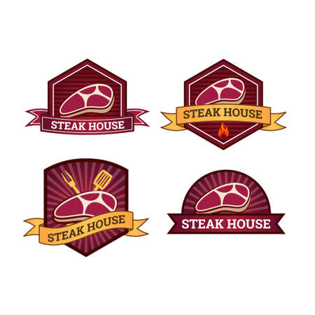 Set of steak house logo templateのイラスト素材