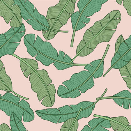 Tropical leaves, jungle leaves seamless floral pattern backgroundのイラスト素材