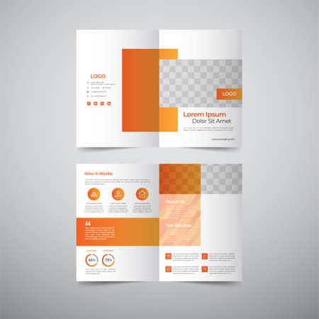Empty bifold corporate brochure templateのイラスト素材
