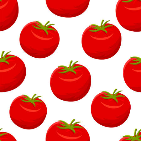 Seamless pattern with red tomatoesのイラスト素材